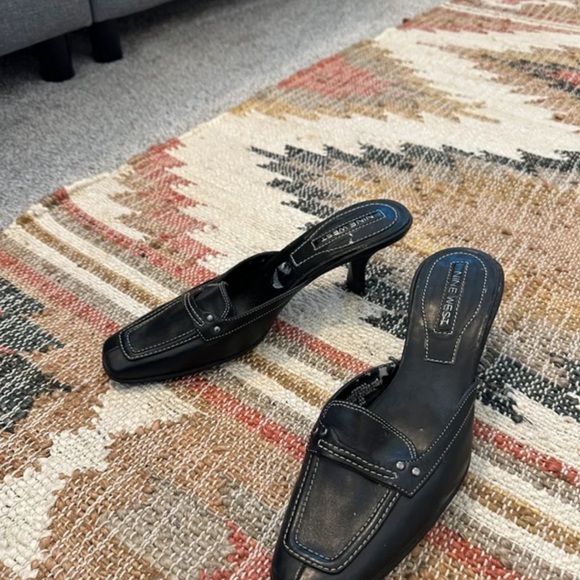 Nine West Black Heeled Mules - Picture 3 of 7